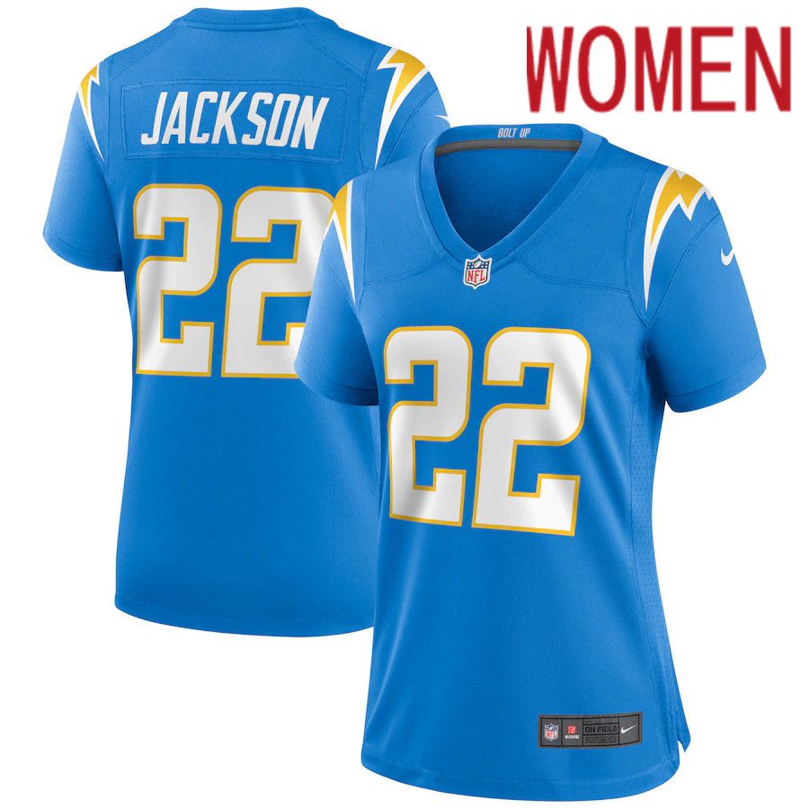 Women Los Angeles Chargers 22 Justin Jackson Nike Powder Blue Game NFL Jersey
